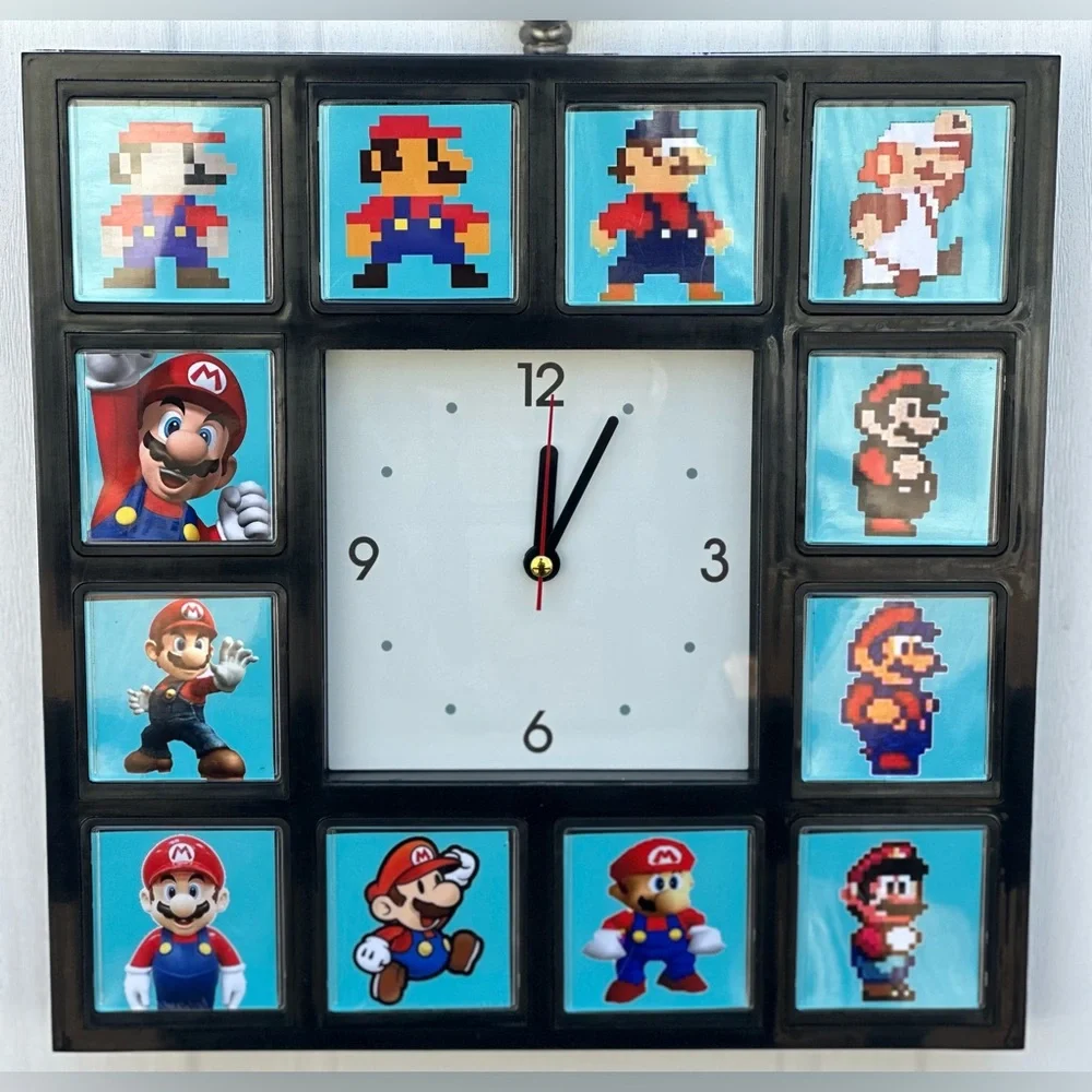 Nintendo Super Mario Brothers Throughout The Years Wall Clock